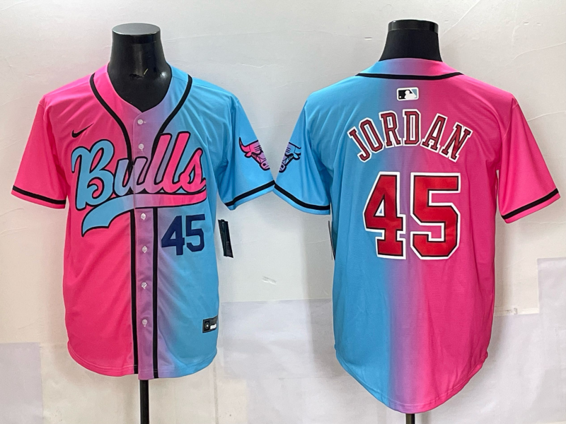 Men Chicago Bulls Nike #45 Jordan Blue pink NBA 2025 Jersey style 003->chicago bulls->NBA Jersey